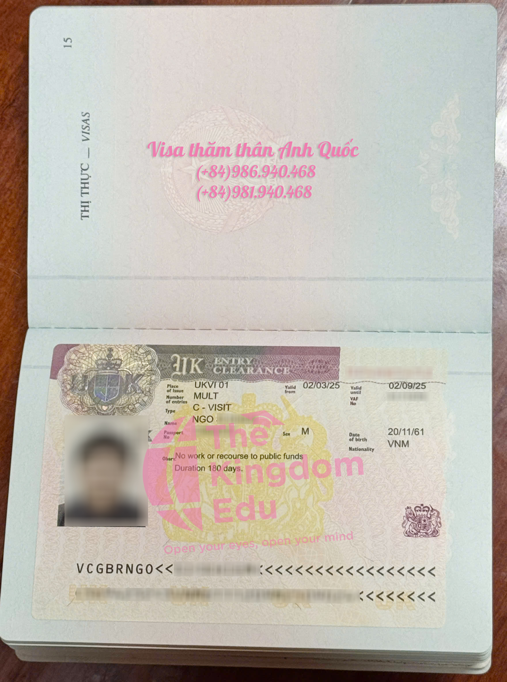 The Kingdom Visa hỗ trợ chú khách hàng đến từ Nghệ An kinh doanh khó chứng minh tài chính để nhận visa thăm gia đình con tại Anh Quốc