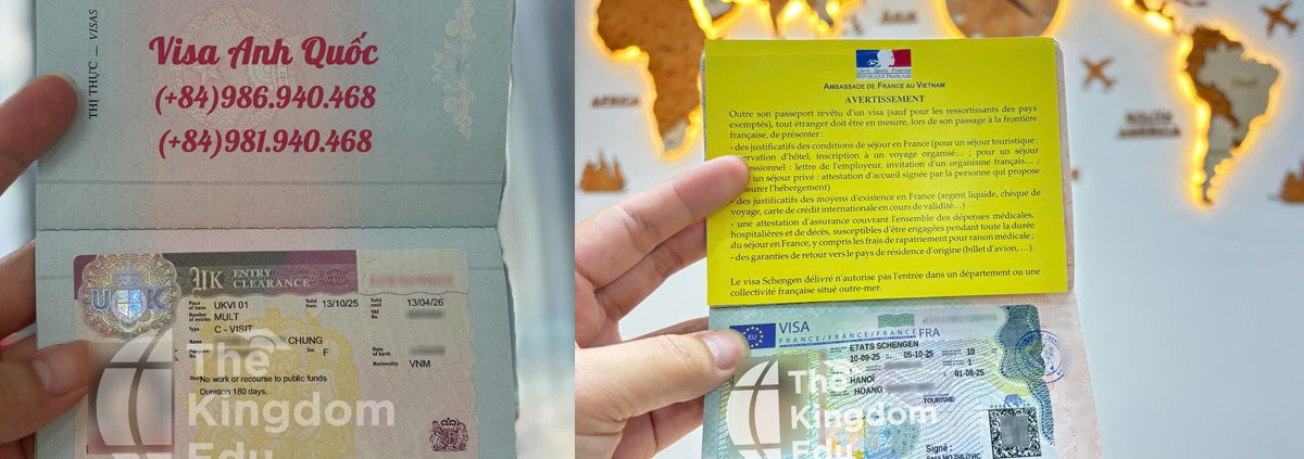 Visa Anh Quốc và visa Schengen của khách hàng The Kingdom Visa