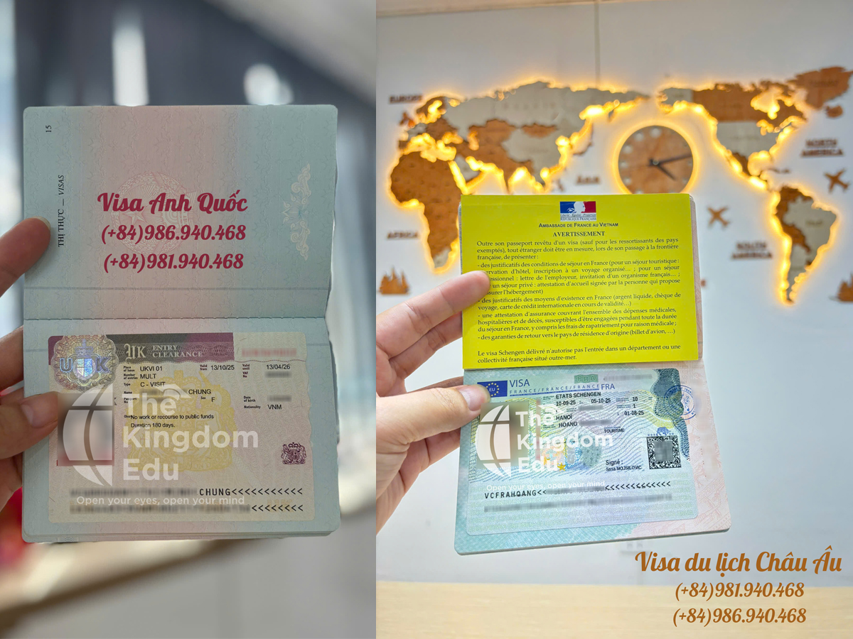 Visa Anh Quốc và visa Schengen của khách hàng The Kingdom Visa