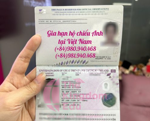 Gia hạn thành công hộ chiếu UK cho bé tại Việt Nam